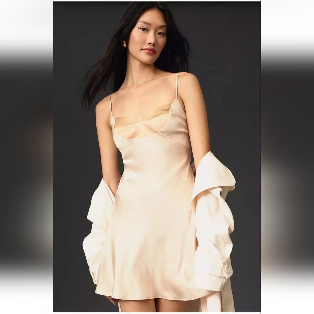 - Anthropologie color block satin dress short NWT - Picture 4 of 6